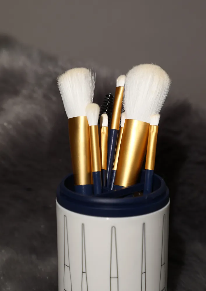 CREATIVE GIRL BLUE MAKEUP BRUSHES SET OF 8