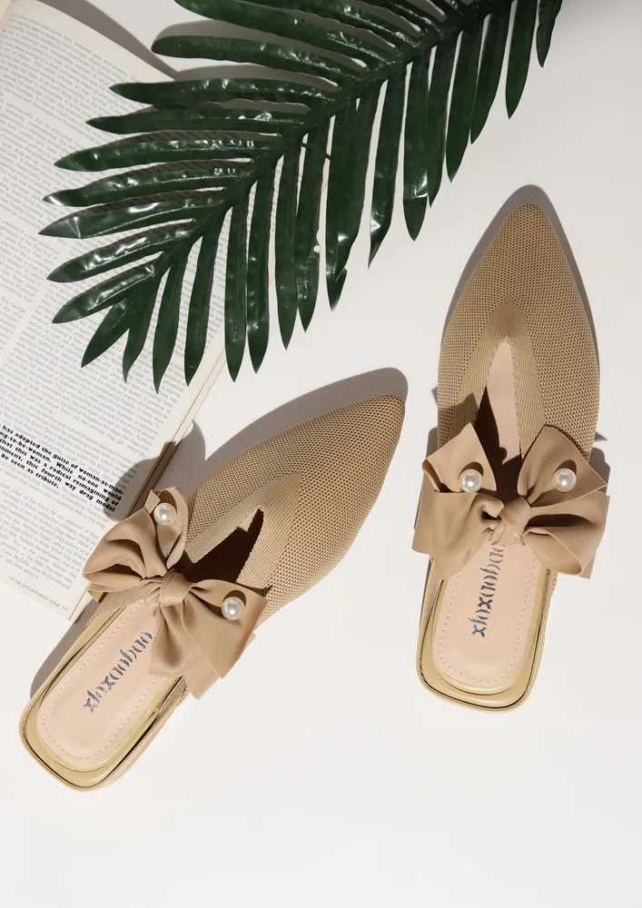 BOWS ARE US KHAKI SANDALS