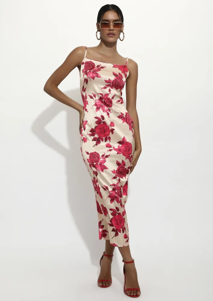 FIELDS OF ROSES MIDI DRESS