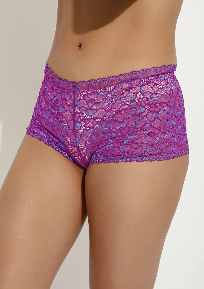 PRETTY LIKE ME PURPLE AND MINT BOYSHORT SET