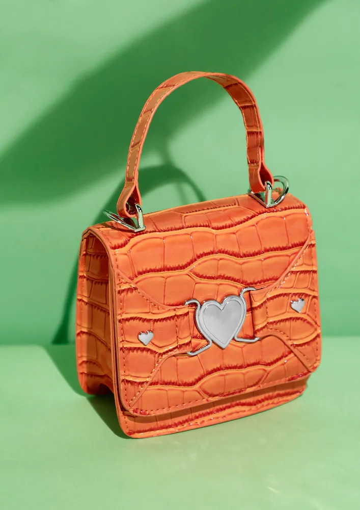 LOOK FOR LOVE ORANGE HANDBAG 