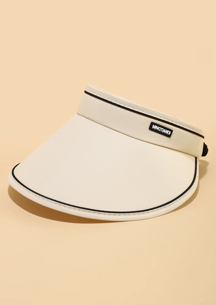 CONTRAST STRIPE BEIGE SUNVISOR