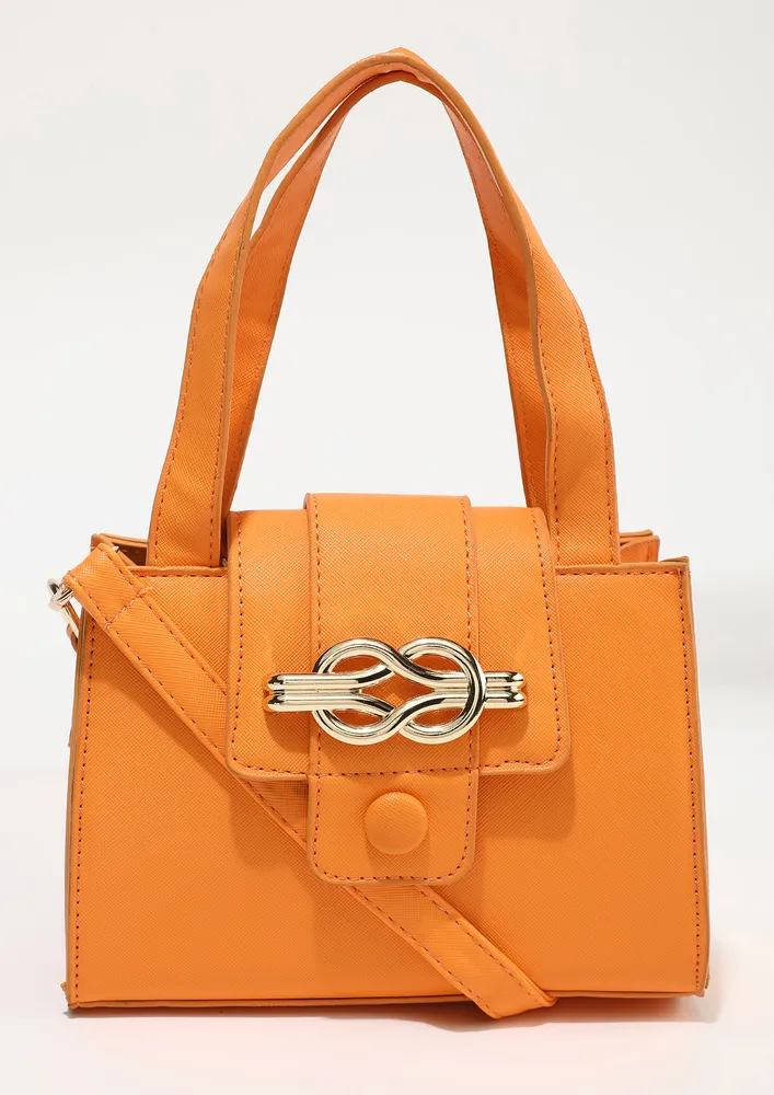 YELLOW SMALL GEOMETRIC PU HANDBAG