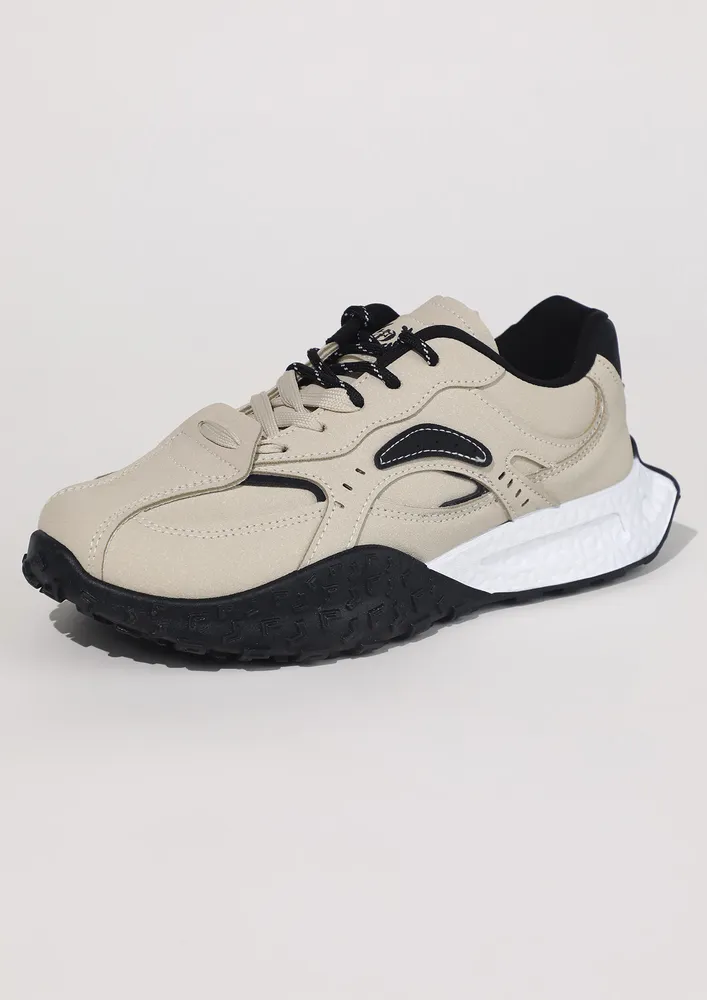 DOUBLE LACE-UP ROUNDED TOE SNEAKERS