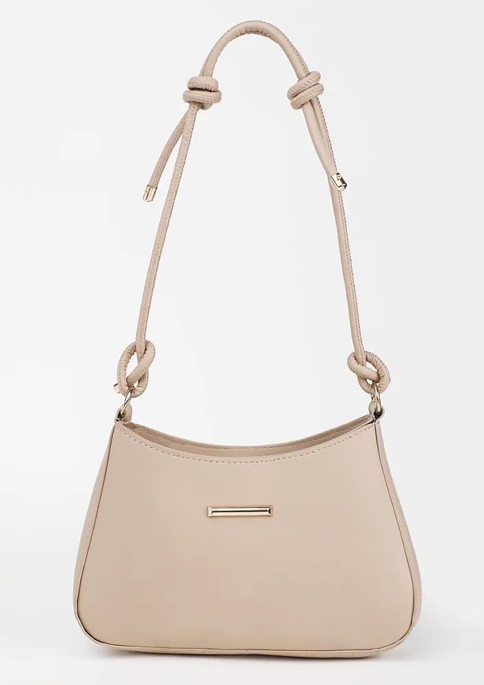 KNOT DETAIL ADJUSTABLE STRAP SHOULDER BAG