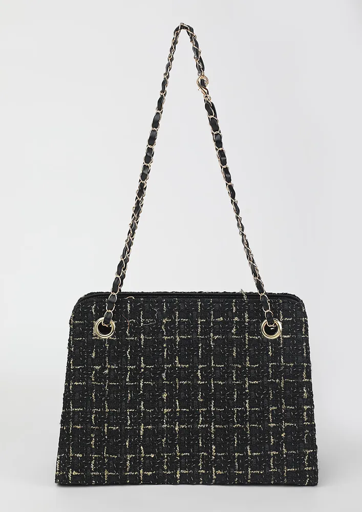 TEXTURED ADJUSTABLE STRAP SHOULDER BAG
