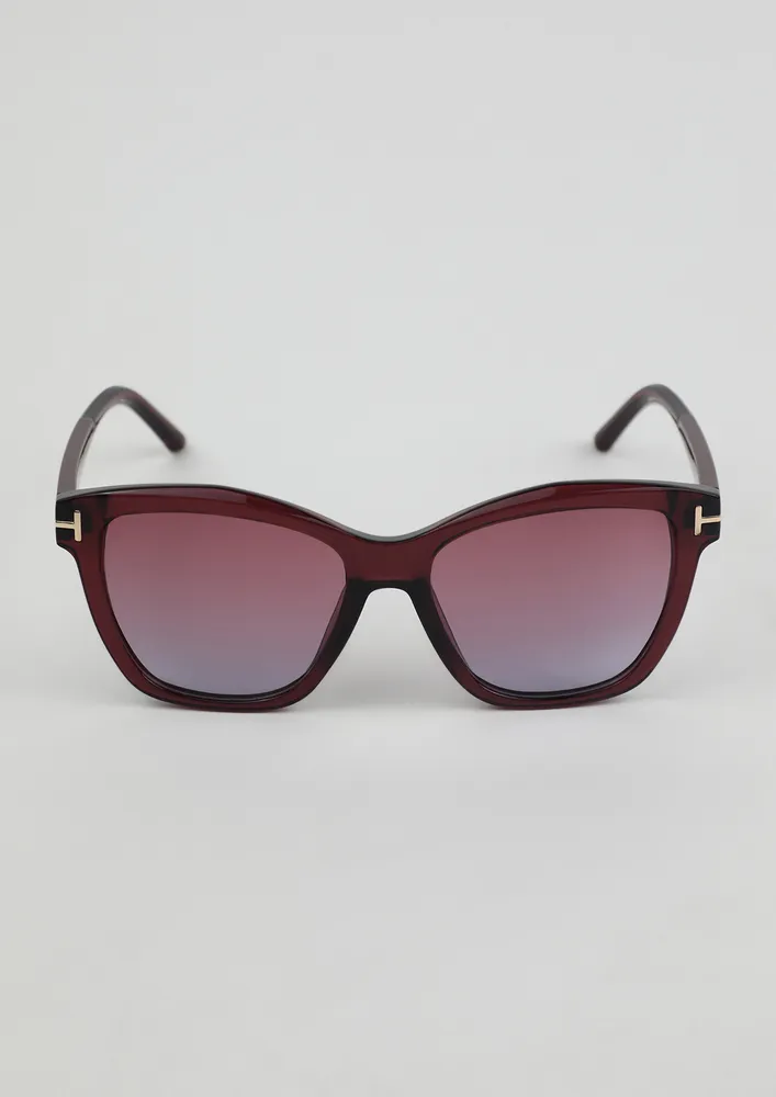 GRADIENT-LENS FULL-RIM OVERSIZED SUNGLASSES