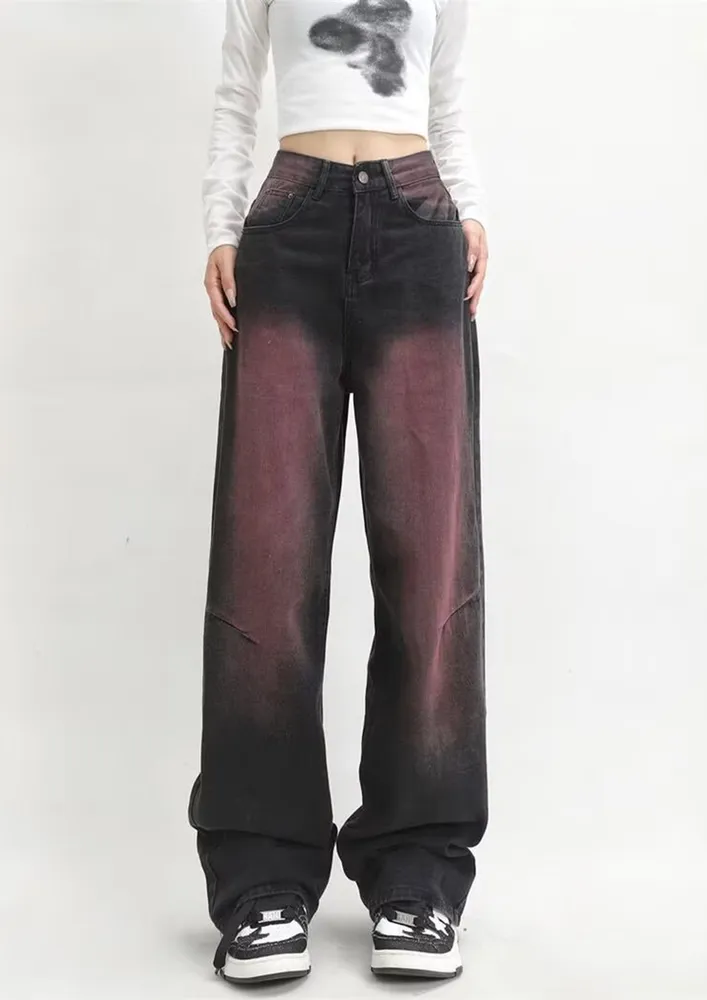 Purple Straight Legged Loose Jeans