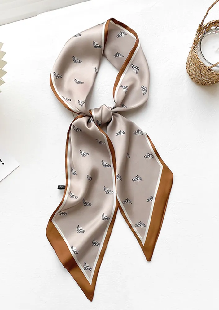 DAINTY PRINTS KHAKI SCARF