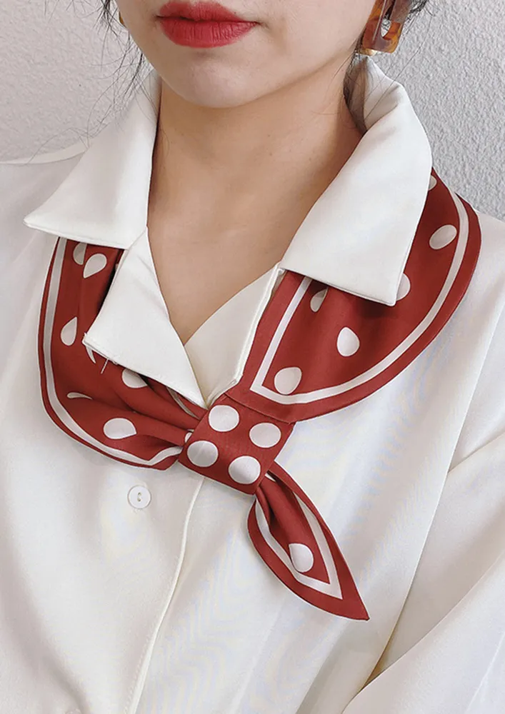 POLKA DOT PLAY BRICK RED SCARF