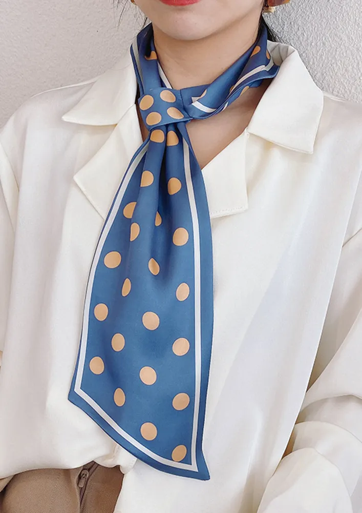 POLKA DOT PLAY BLUE SCARF