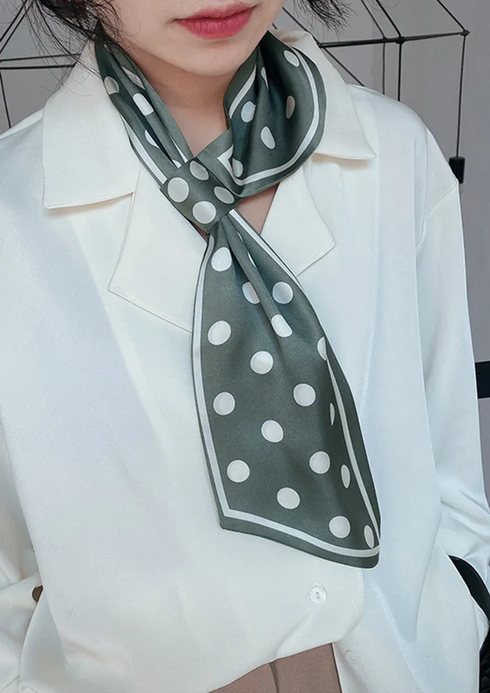 POLKA DOT PLAY GREEN SCARF