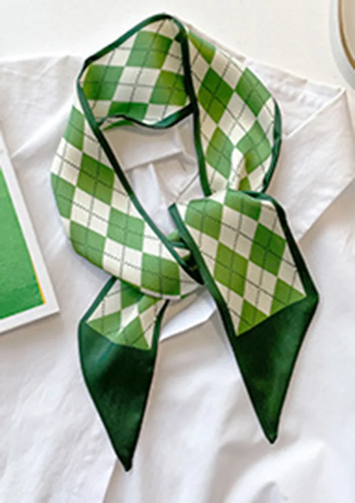 ACADEMIA GREEN PRINTED SCARF