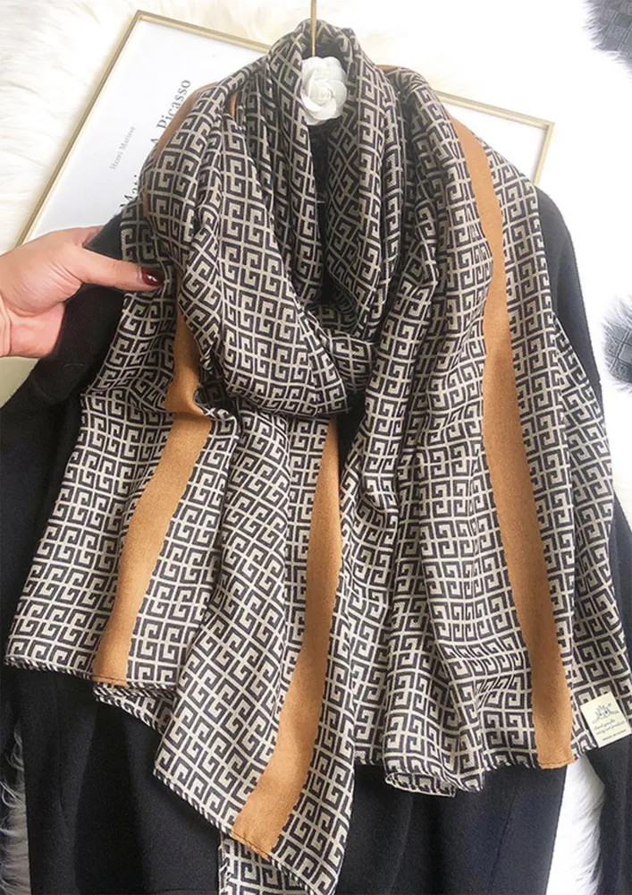 SOMETHING TO BEHOLD KHAKI SCARF