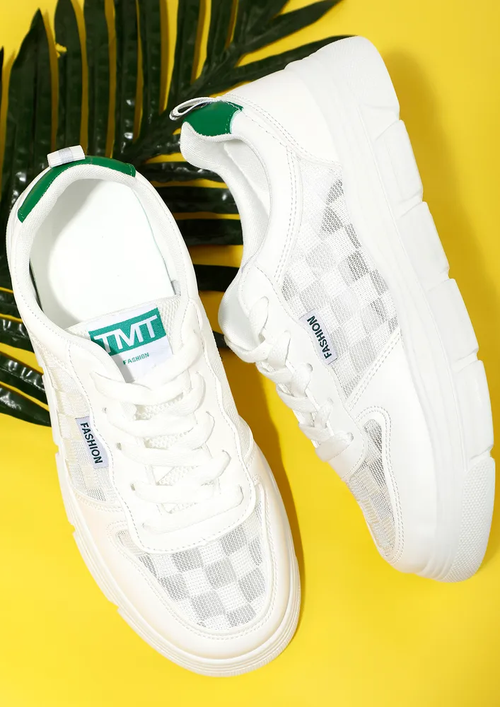 COMFORT SEEKER WHITE-GREEN CASUAL TRAINERS