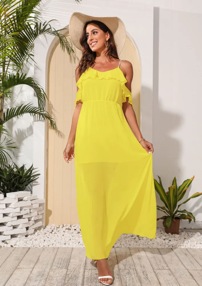 CASUAL EVENINGS YELLOW DRESS