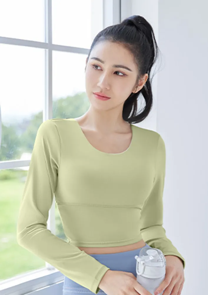 GREEN SPORTS TOP WITH CRISS-CROSS U-BACK