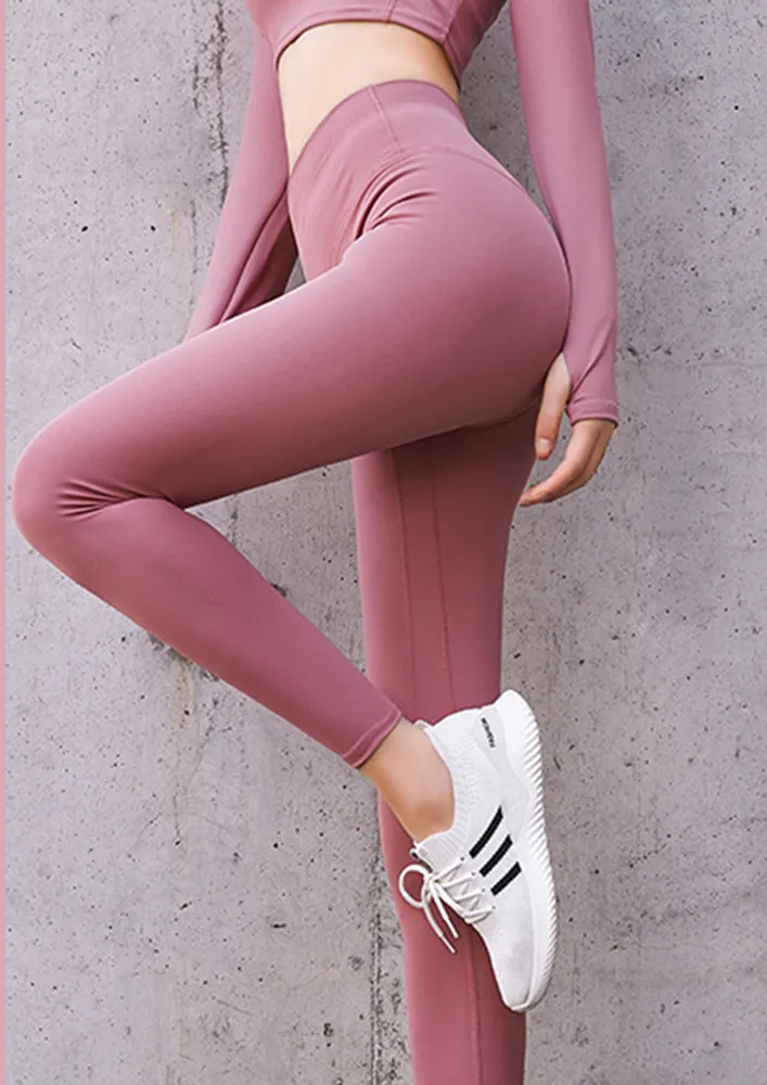 ULTRA HIGH WAIST PINK YOGA PANTS