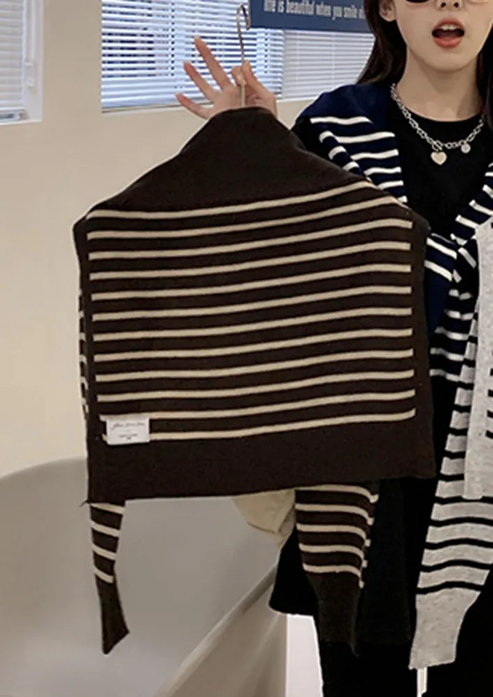 STRIPE UP OR LEAVE KHAKI SCARF