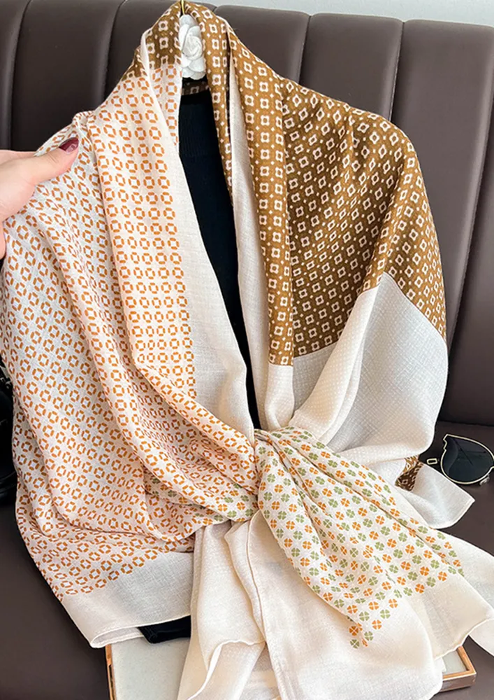 ISSA CLASSIC VINTAGE BEIGE SCARF