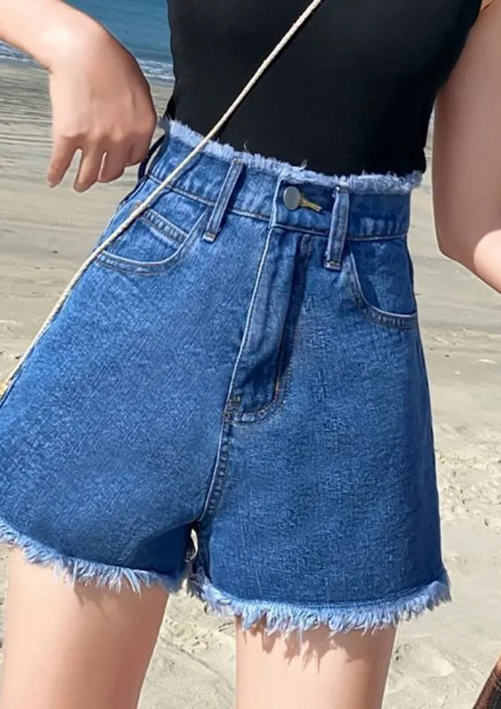 FASHION MISSION DARK BLUE DENIM SHORTS