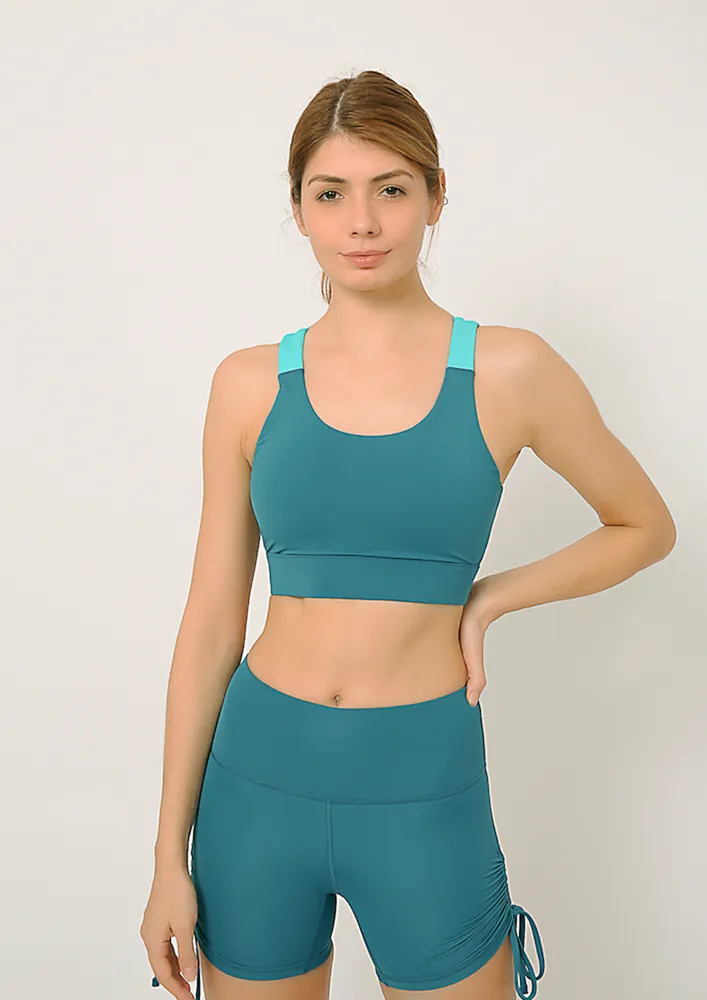 Buttr Irish Blue Yoga Sports Bra