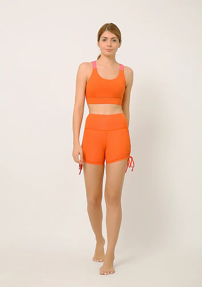 Buttr Sunset Orange Yoga Shorts