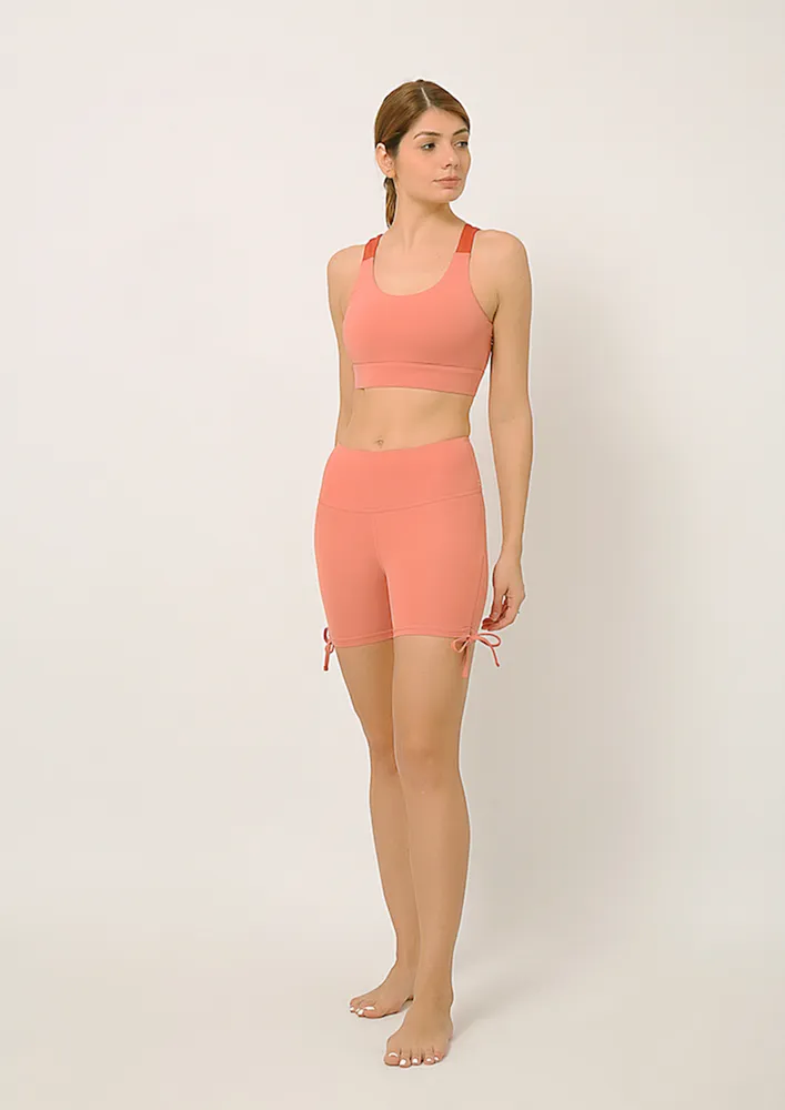 Buttr Salmon Pink Yoga Shorts