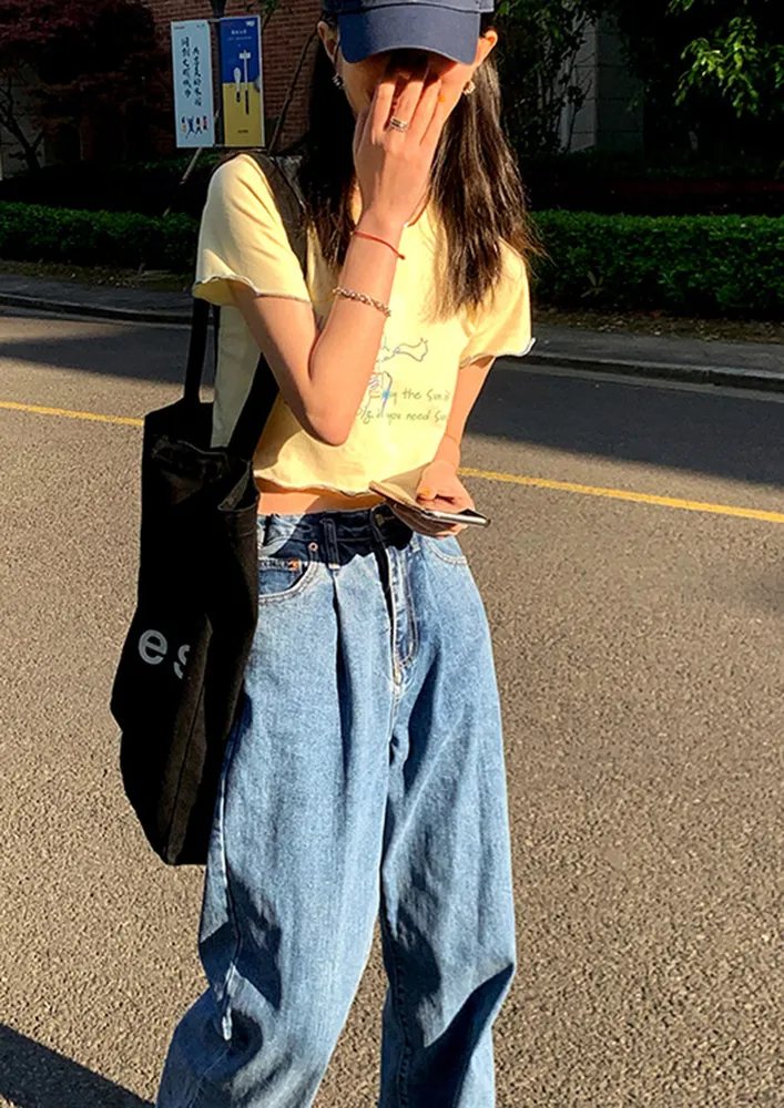 SUMMER KICKS YELLOW CROP TOP