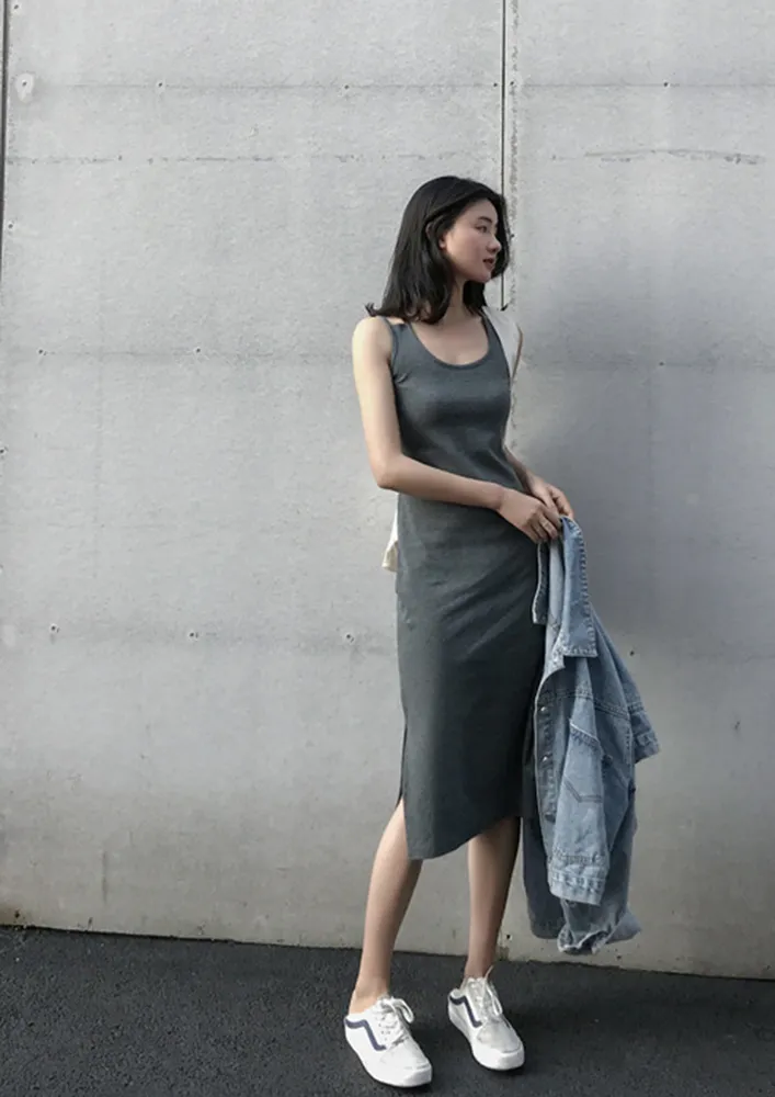 A GOOD BALANCE GREY DRESS