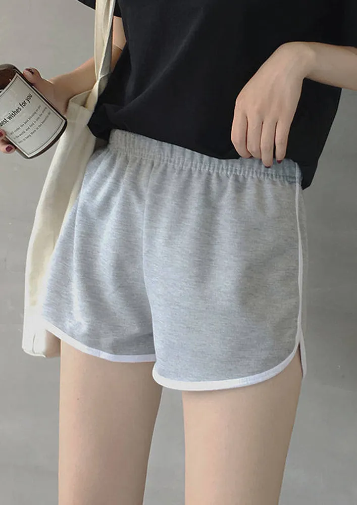 STAYING HOME GREY CASUAL SHORTS