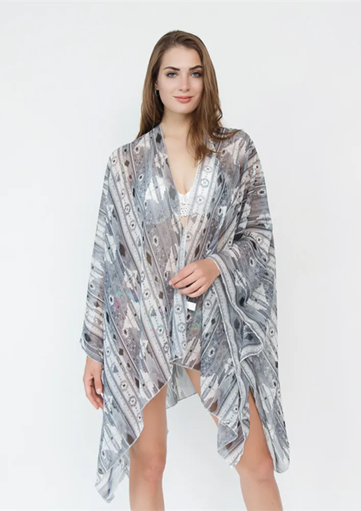 SEA YOU LAYER BLUE BEACH COVER-UP SHRUG