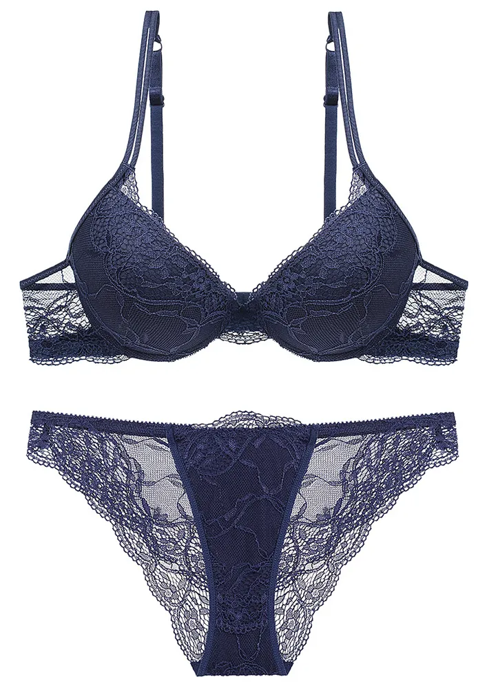 BLUE LACY BRAZILIAN LINGERIE SET