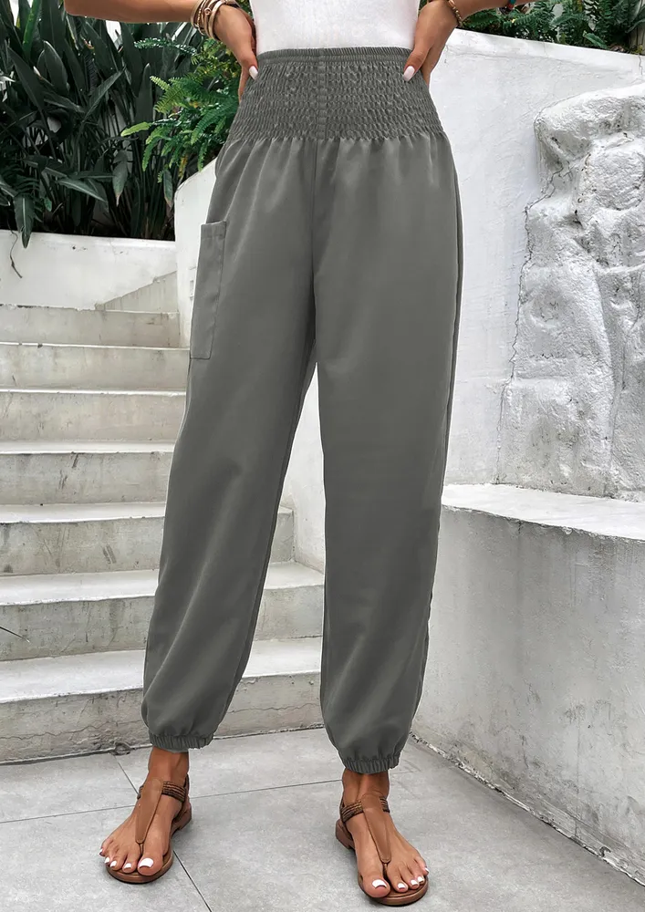 MOM FIT HIGH-WAIST GREY TROUSER