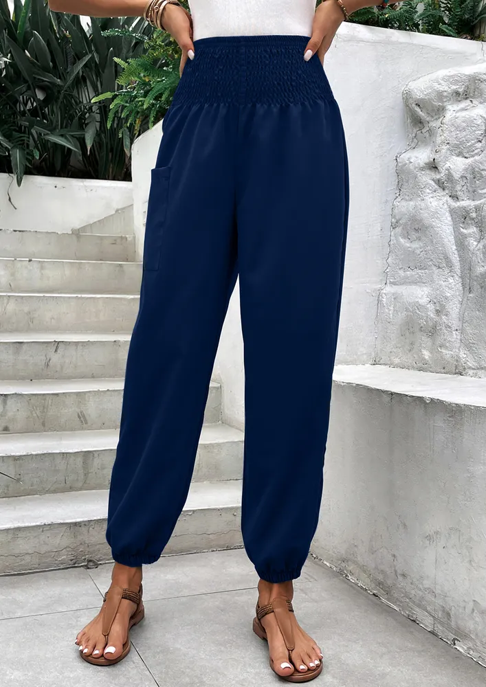 MOM FIT BLUE HIGH-WAIST TROUSER