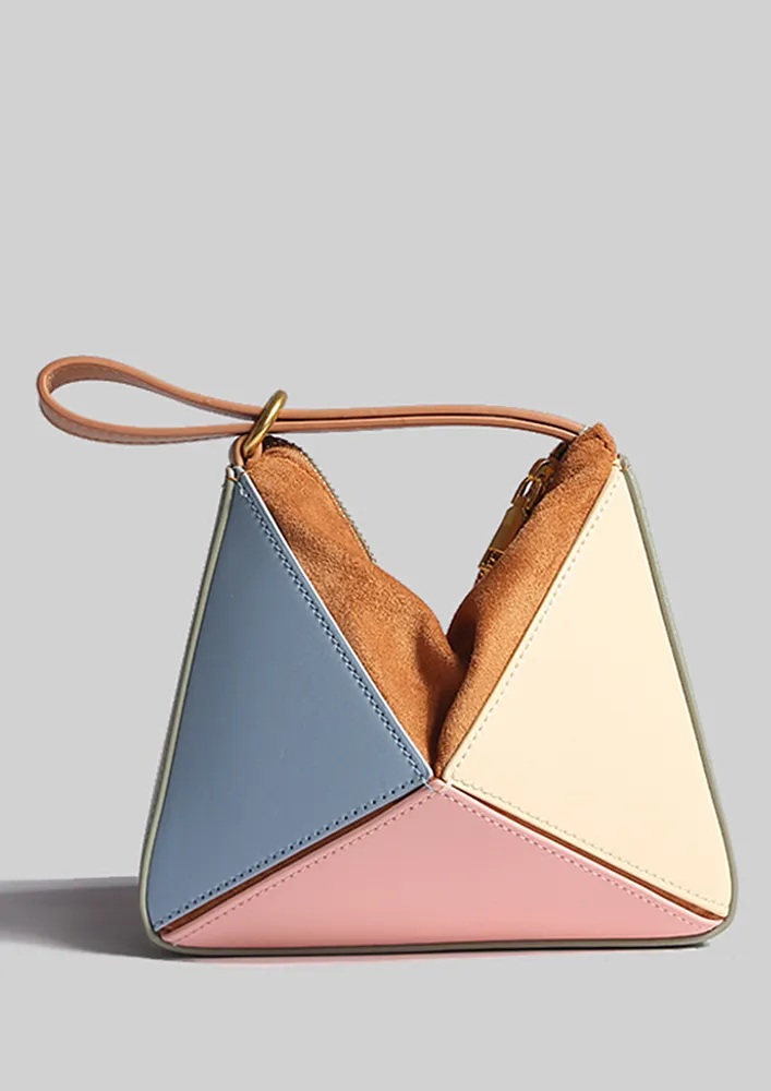 COLORBLOCK PATTERN GEOMETRIC HANDBAG