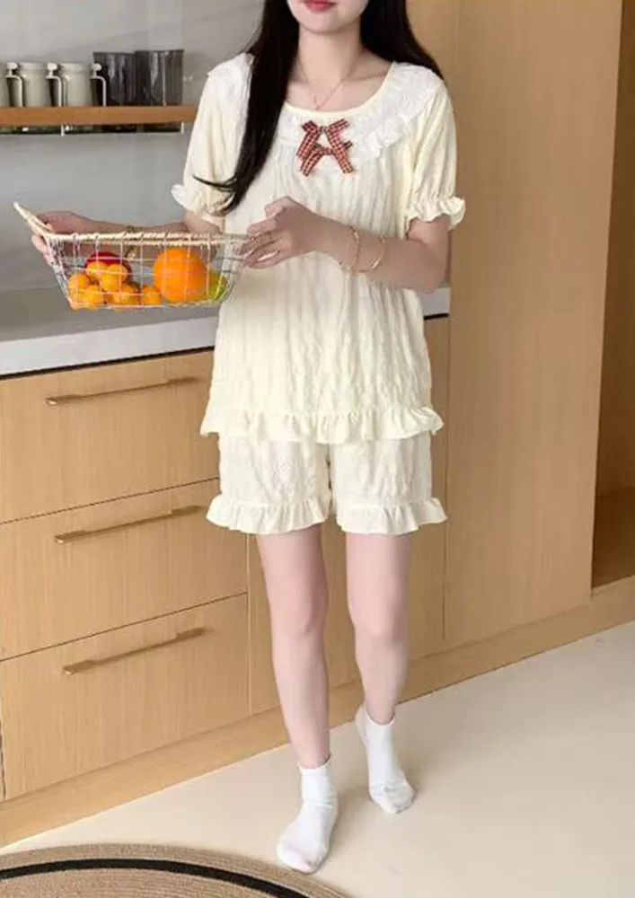 Ruffle Bow Nightwear Set