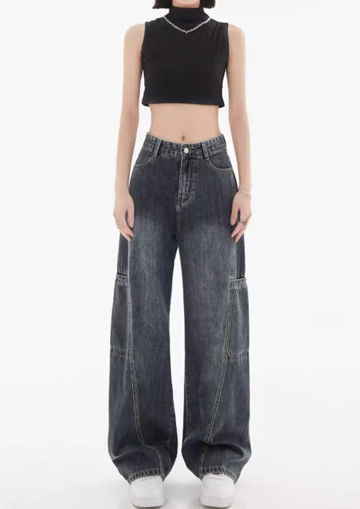 90's Faded-effect Boyfriend Fit Jeans