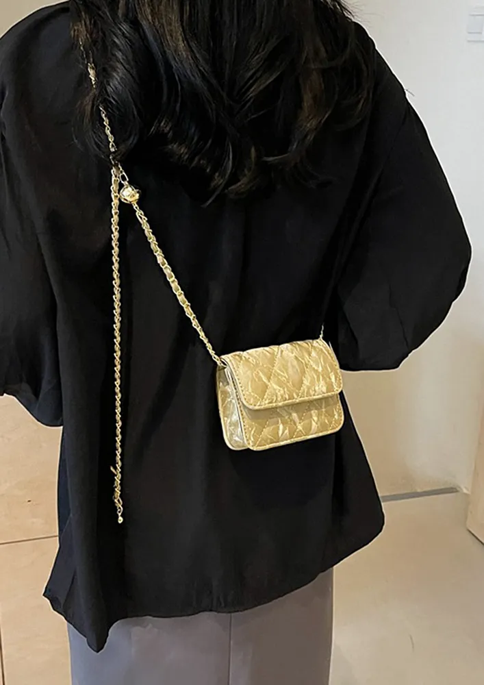 GOLDEN QUILTED MINI CROSSBODY BAG