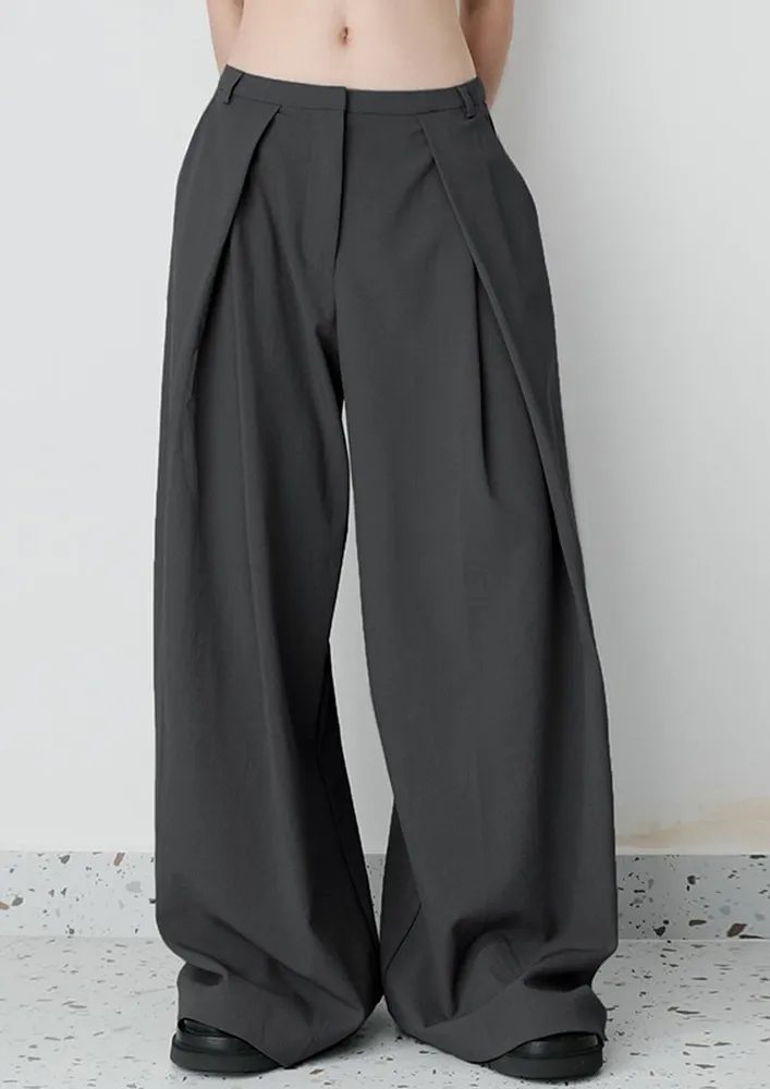 Grey Wide Fit Trousers
