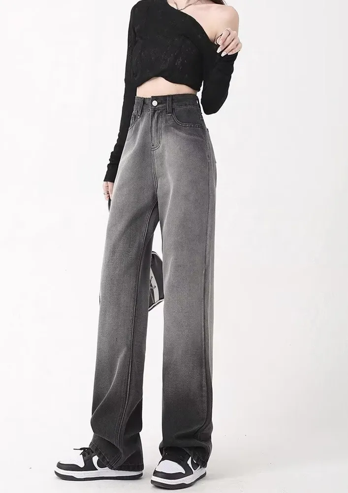 Dark Grey Ombre-effect Jeans