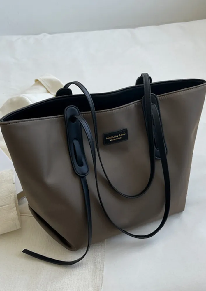 GREY CANVAS TOTE BAG