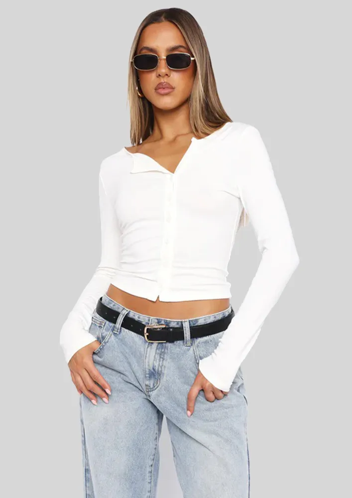 Off-white Button-up Top