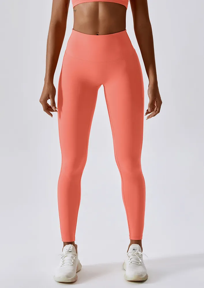 ORANGE HIGH-WAIST QUICK-DRY SPORTS LEGGING