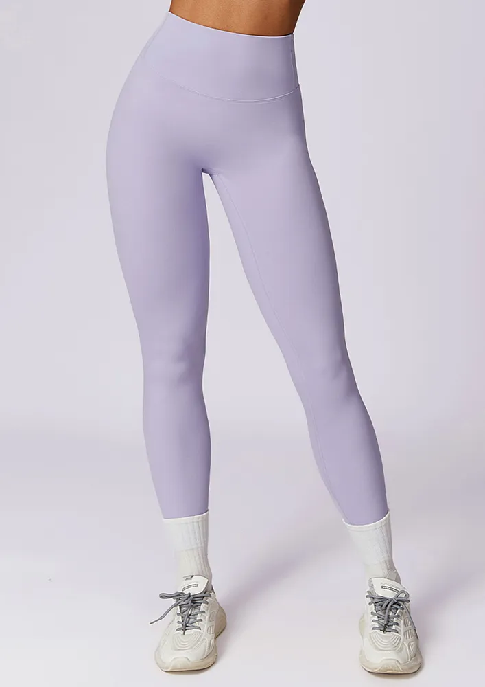 PURPLE HIGH-WAIST SLIM SPORTS LEGGINGS