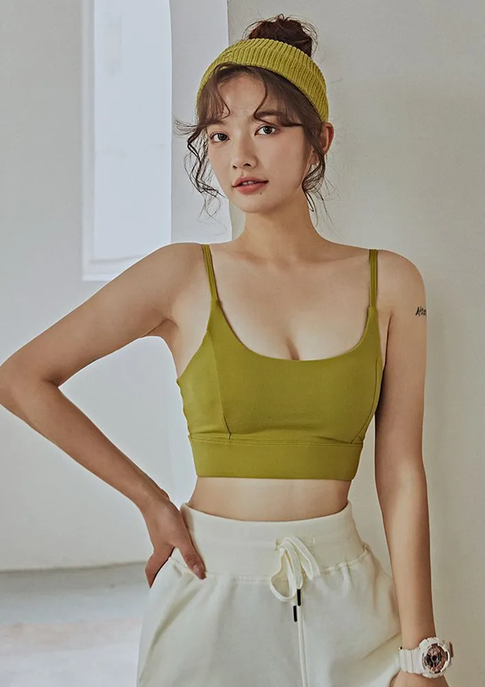 Green Cropped Athleisure Top