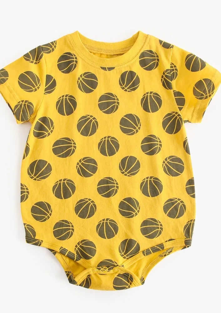Boys Yellow Novelty Print Onesie