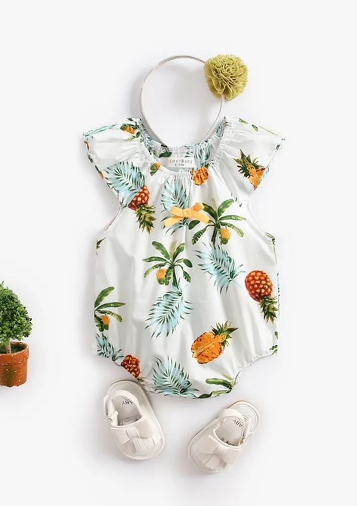 Girls Tropical Print Onesie