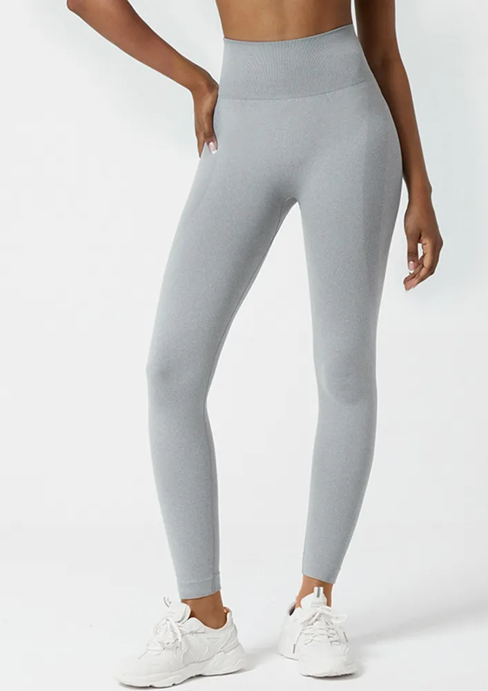 Grey Cinched Waist Sports Tights