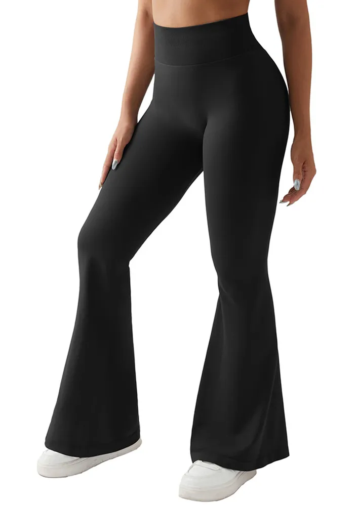 Black Activewear High-rise Flare Pants